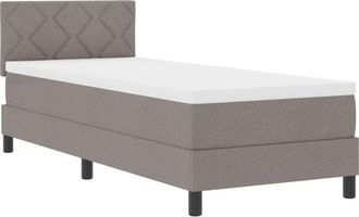 vidaXL Box Spring Bed with Mattress Taupe 80 x 200 cm Fabric Vidaxl
