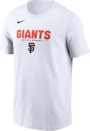 Nike San Francisco Giants Bold Team Name Nike Mens MLB T-Shirt in White | N19910AGIA-D31