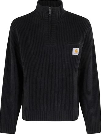 Carhartt Work in Progress Detroit Half Zip Sweater - Heren - Coltruien - Zwart - XL - Wol - Truien & Vesten
