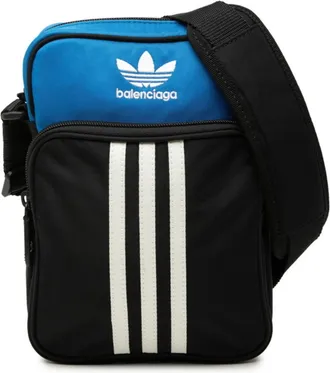 Balenciaga Black Blue Nylon Shoulder Bag (Pre-Owned)