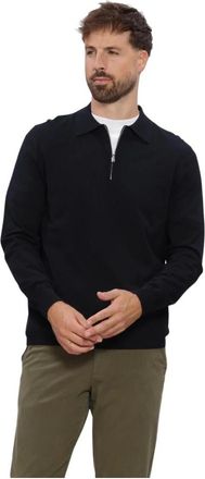 Profuomo Polo Half Zip LS - Heren - Truien - Blauw - Maat: M