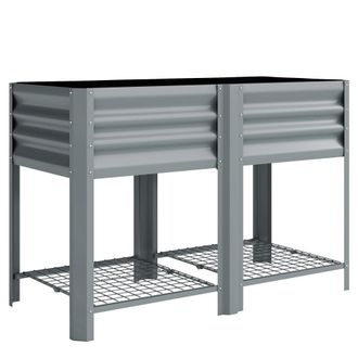 OUTSUNNY Mesa de cultivo 120x55x80 cm gris