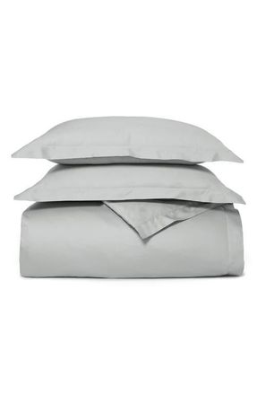Boll & Branch Percale Hemmed 300 Thread Count Duvet Cover & Shams Set in Shore at Nordstrom, Size King