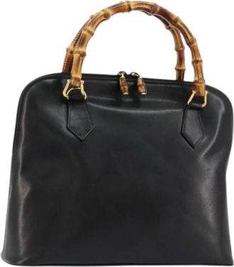 Gucci Pre-owned Vintage Hand Bag - Dames - Vintage Handtas - Zwart - ONE Size - Leer - Vintage