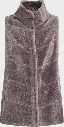 Gorski Reversible Textured Lamb Shearling Vest