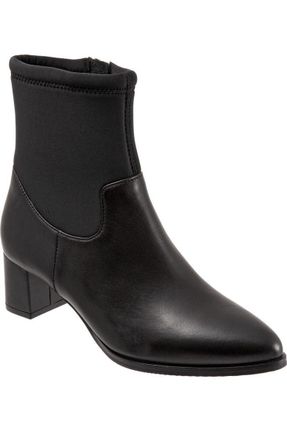 Trotters Kippy T2060-001 Boots Womens Black Leather Ankle Bootie JOBB216