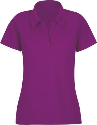Trigema Poloshirt TRIGEMA TRIGEMA Poloshirt ohne Knopfleiste, Damen, Gr. XS, lila (brombeer), 100% Baumwolle, Basic, Shirts Poloshirt