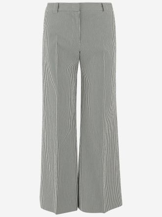 Ql2 Quelledue gestreepte broek van stretchkatoenmix