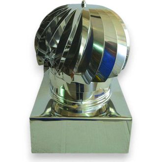 No Brand Chimenea Giratoria Cuadrada De Chapa Galvanizada Con Doble Ventosa De Aspiraci&oacute;n De Humos Y Mec&aacute;nica Antibloqueo - Tama&ntilde;o 52x52 Cm