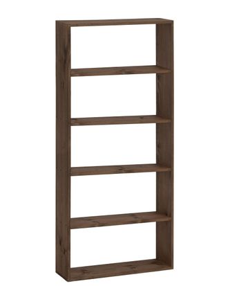 Deco Wood Estanter&iacute;a de madera maciza con 4 estantes nogal 80,2x179,6cm