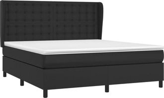 vidaXL Vidaxl - Cama Box Spring Con Colch&oacute;n Cuero Sint&eacute;tico Negro 160x200 Cm
