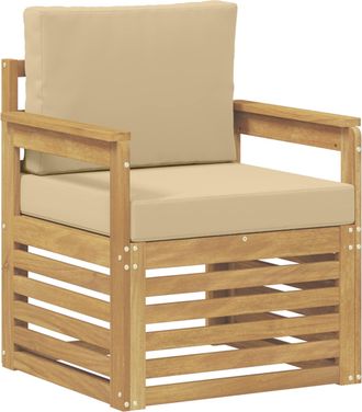 vidaXL 2 Pieza Conjunto De Sof&aacute;s De Exterior Poli&eacute;ster Blanco Y Beige Vidaxl