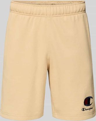 Champion Sweatshorts mit Logo-Stitching und elastischem Bund in Beige, Gr&ouml;&szlig;e L