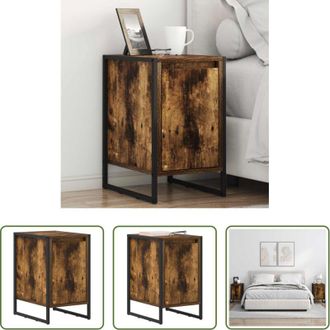 vidaXL Comodino industriale - Comodino Quercia Fumosa 39,5 x 30 x 50 cm Legno multistrato