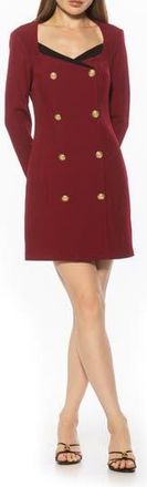 Alexia Admor Zuri Long Sleeve Double Breasted Blazer Dress in Burgundy at Nordstrom Rack, Size 10