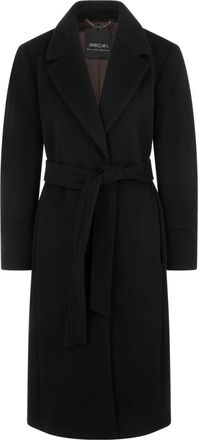 Marc Cain Lange wollen jas - Dames - Mantels - Zwart - Maat: 2XL Wol