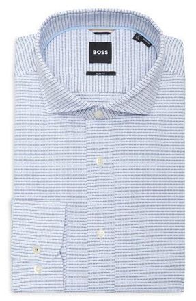 BOSS Hank Kent Slim Fit Cotton Dress Shirt in Light/Pastel Blue at Nordstrom Rack, Size 16.5 - R