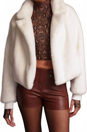 Heroine Sport Fur Blazer Jacket In Ivory