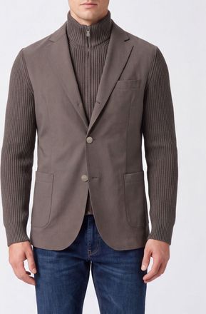 Eleventy Blazer monopetto in maglia di lana con collo a rever