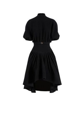 Saiid Kobeisy Jet Black Lace Mini Dress