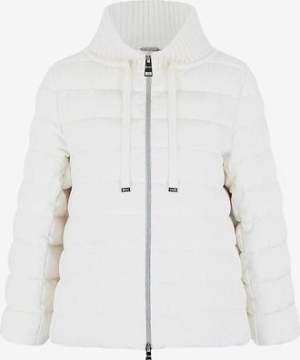 Herno Cape-Daunenjacke aus Samt Resort Dusty