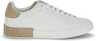 Dolce & Gabbana Portofino Calfskin Low-Top Sneakers - Heren - Sneakers - Wit - 42 EU - Leer - Schoenen