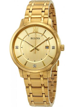 Bulova 97D117 Mens Diamond Watch - Gold - One Size