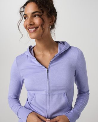 Vuori Clothing Halo Mini Full Zip Hoodie | Hyacinth Heather | XS, Size Extra Small