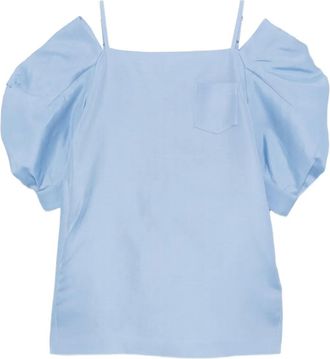 sacai Abito con maniche a palloncino - Blu