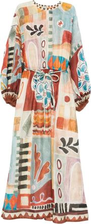 Alemais Abito midi con design patchwork - Rosso