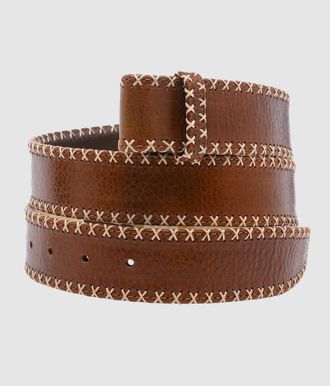 CLARIS VIROT Ceinture sans boucle Cuir Tabac