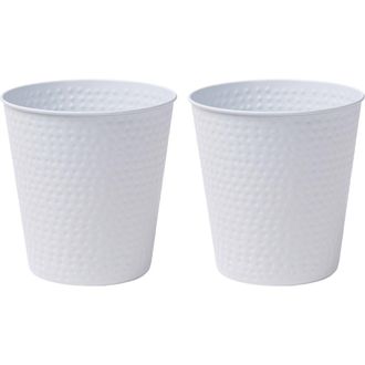 Happimess Axel Modern Minimalist Hammered Steel 2 Gal Waste Bin in Matte White at Nordstrom