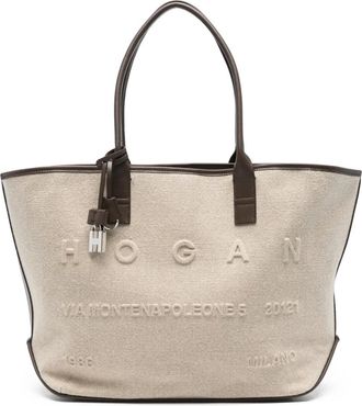 Hogan Borsa tote con logo goffrato - Toni neutri