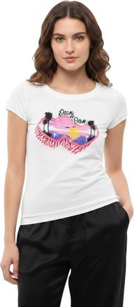 Dsquared2 White Graphic Crew Neck T-Shirt
