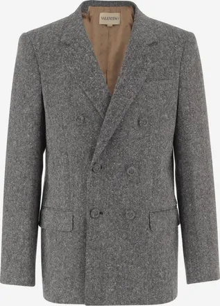 Valentino Garavani Grey Double-breasted Blazer