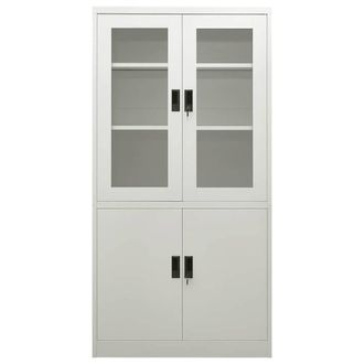 Berkfield Home Office Cabinet Light Grey 90x40x180 cm Steel | Size: 90 x 40 x 180 cm