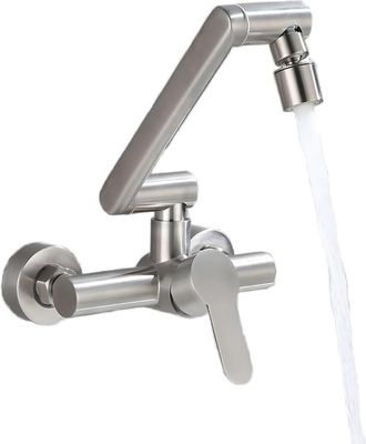 OEM Grifo De Cocina Plegable De Pared Con 2 Chorros De Agua, Giro De 360&deg;, F&aacute;cil Instalaci&oacute;n, Acero Inoxidable 304 Mate - Otros