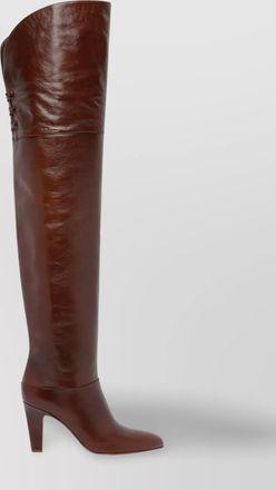 Chloé lace detail leather over-the-knee boots