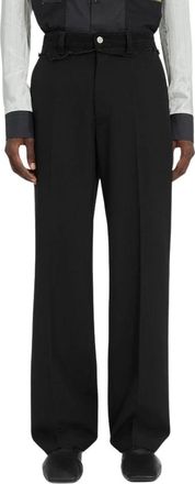 Maison Margiela Pantalon E26 - Heren - Wijde Broeken - Zwart - M - Wol - Broeken