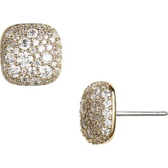Nadri Pav&eacute; Cushion Stud Earrings in Gold at Nordstrom