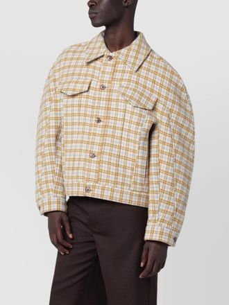 Séfr checked wool jacket long sleeves