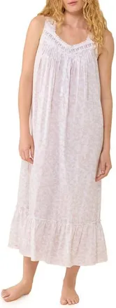 Eileen West Floral Sleeveless Ballet Nightgown in White Print at Nordstrom, Size X-Small