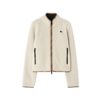 Burberry Cropped Wool-cashmere Blend Fleece Jacket