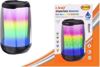 Trade Shop Altavoz Bluetooth Port&aacute;til Con Luz Led De Colores Altavoz Usb Tf Pk6806