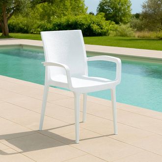 Dmora Silla De Exterior Buono, Una Silla, Hecha En Italia, Blanca
