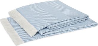 Matouk Leo Fringed Throw Blanket in Hydrangea at Nordstrom