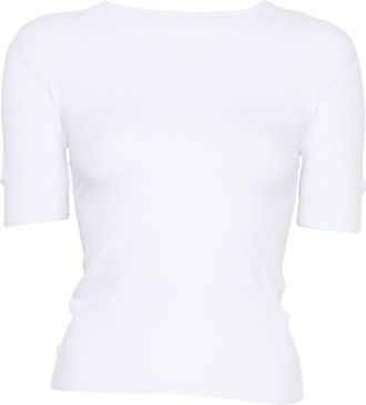 Gucci White Solid Crew Neck T-Shirt