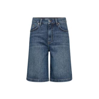 Co'Couture Blauwe Denim Knielengte Shorts - Dames - Denim shorts - Blauw - S - Denim - Korte Broeken