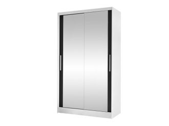 Mirjan24 Armario Closico Structor Vii, Blanco + Negro, 200x100x58cm, Puertas De Armario: Correderas, N&uacute;mero De Estantes: 4