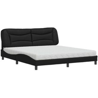 vidaXL Vidaxl - Cama Con Colch&oacute;n Cuero Sint&eacute;tico Negro 180x200 Cm